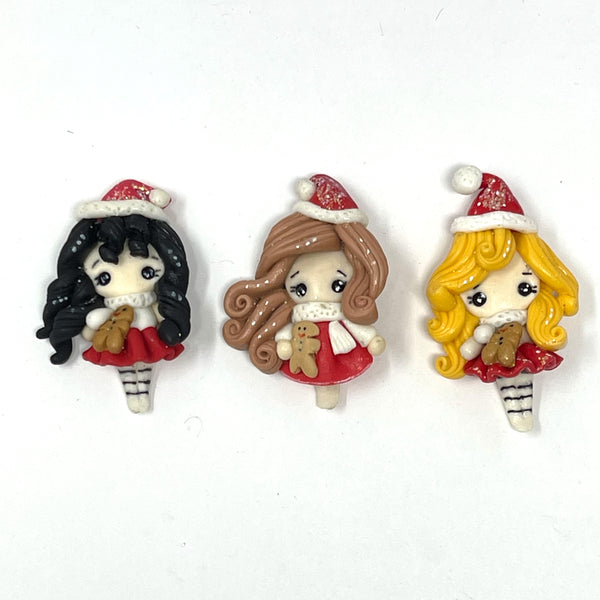 Handmade Clay Doll - Holiday girls