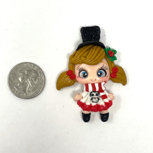 Handmade Clay Doll - Holiday girl