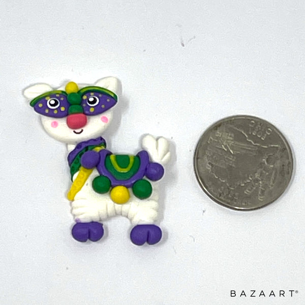 Handmade clay doll - Mardi Gras