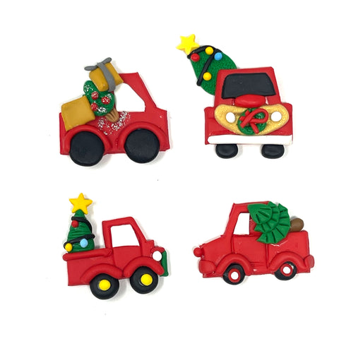 Handmade Clay Doll - Christmas truck