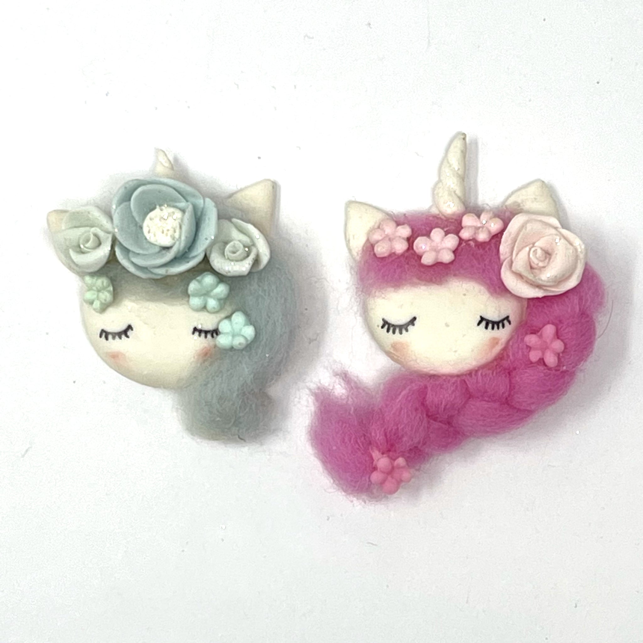 Handmade Clay Doll - Set of 2 unicorns