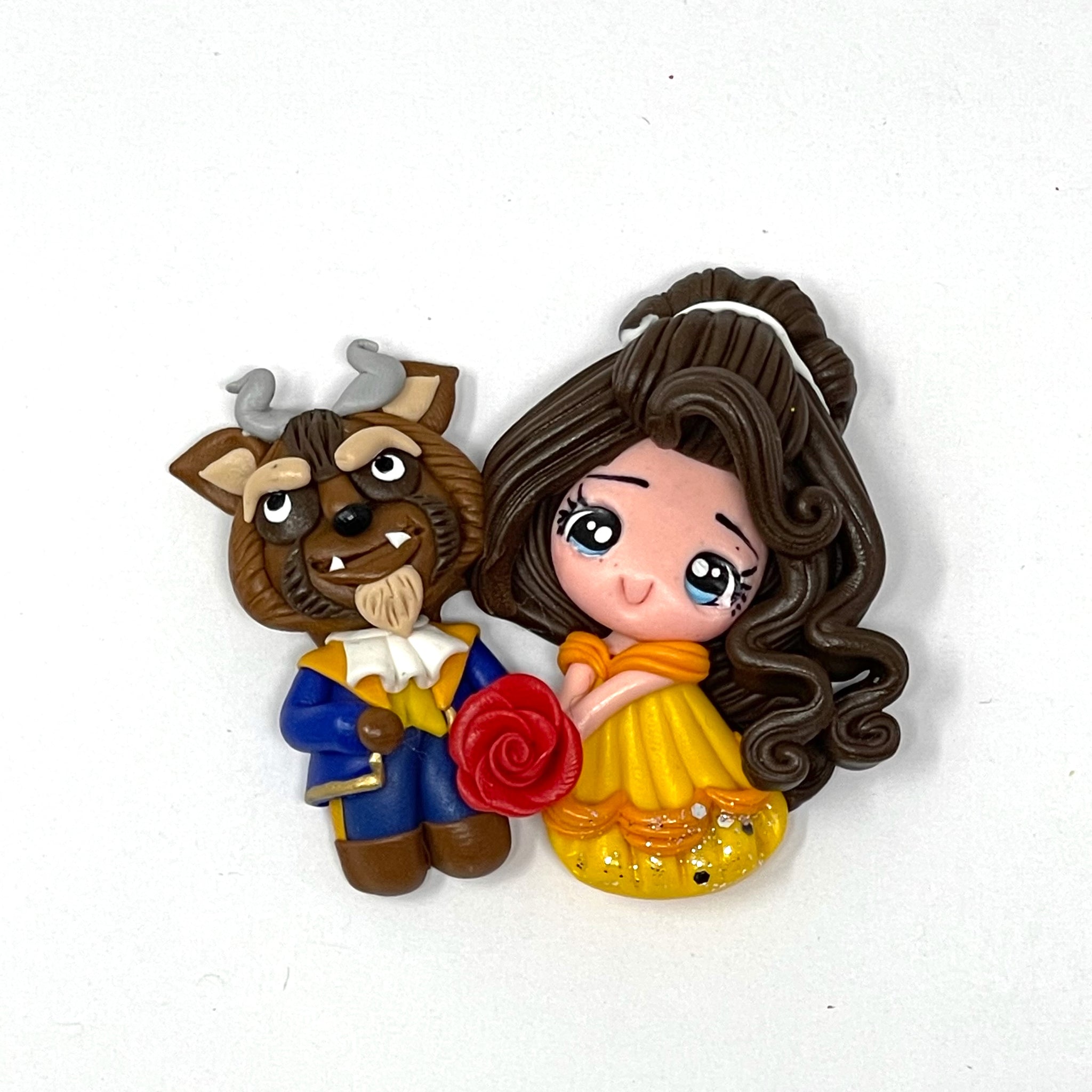 Handmade Clay Doll - Belle and Beast