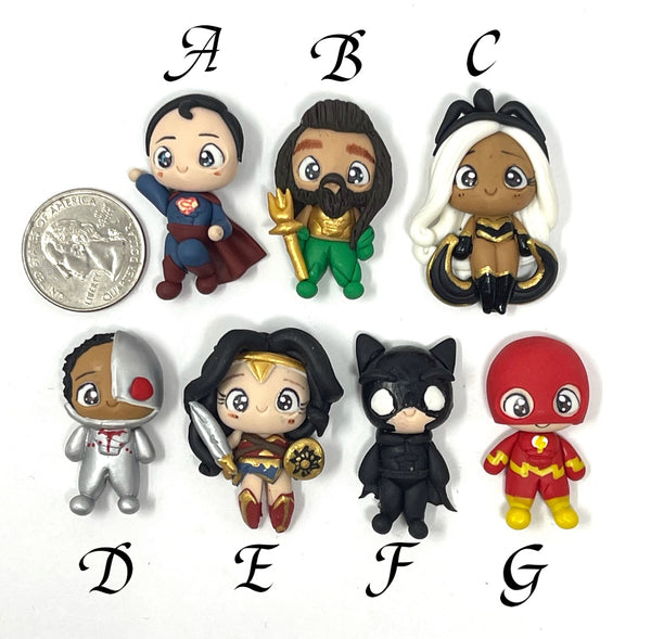 Handmade Clay Doll - DC superhero set of 7