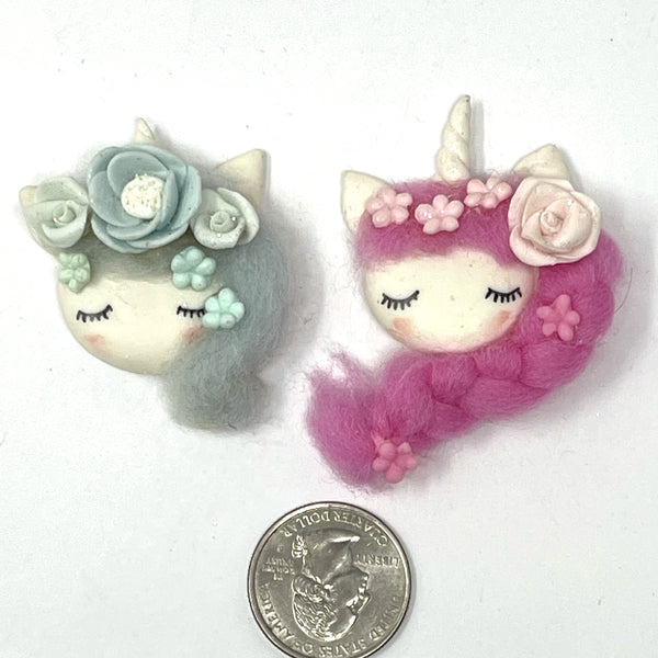 Handmade Clay Doll - Set of 2 unicorns