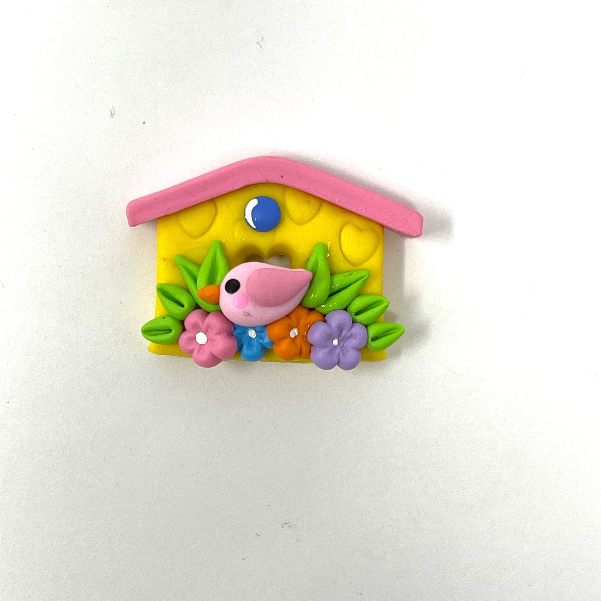 Handmade Clay Doll - bird house