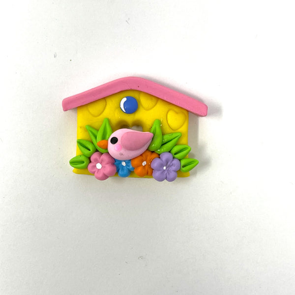 Handmade Clay Doll - bird house