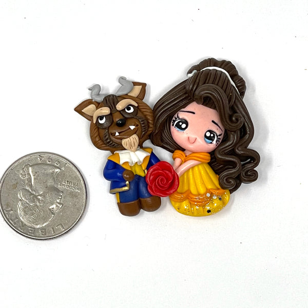 Handmade Clay Doll - Belle and Beast