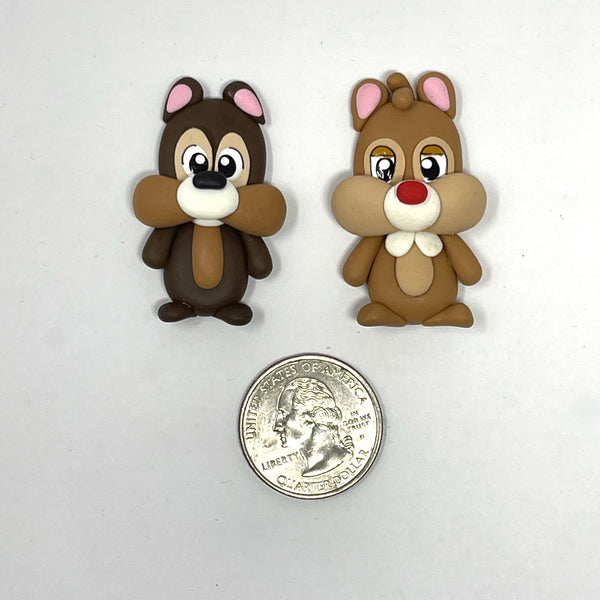 Handmade Clay Doll - Chip and Dale