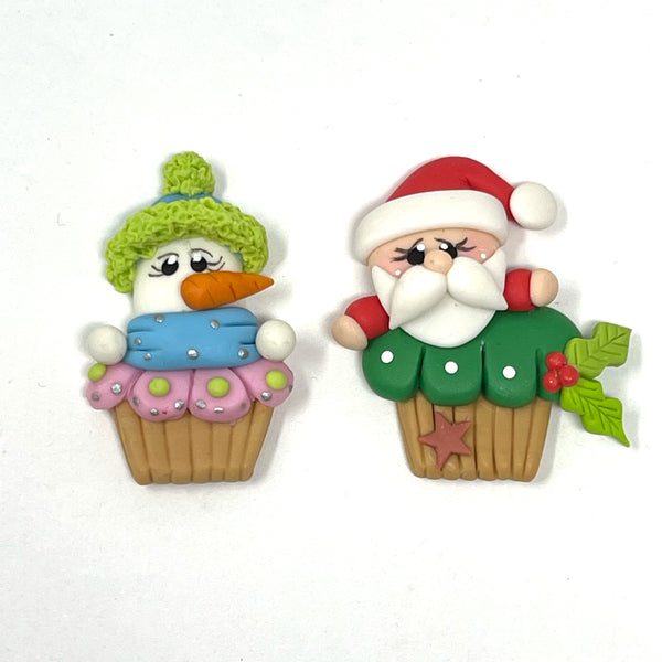 Handmade Clay - Christmas cupcake