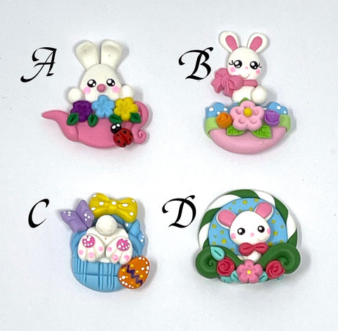 Handmade Clay Doll - Easter bunny