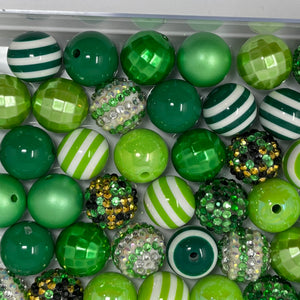 20mm Acrylic Beads - Saint Patrick Green Mix