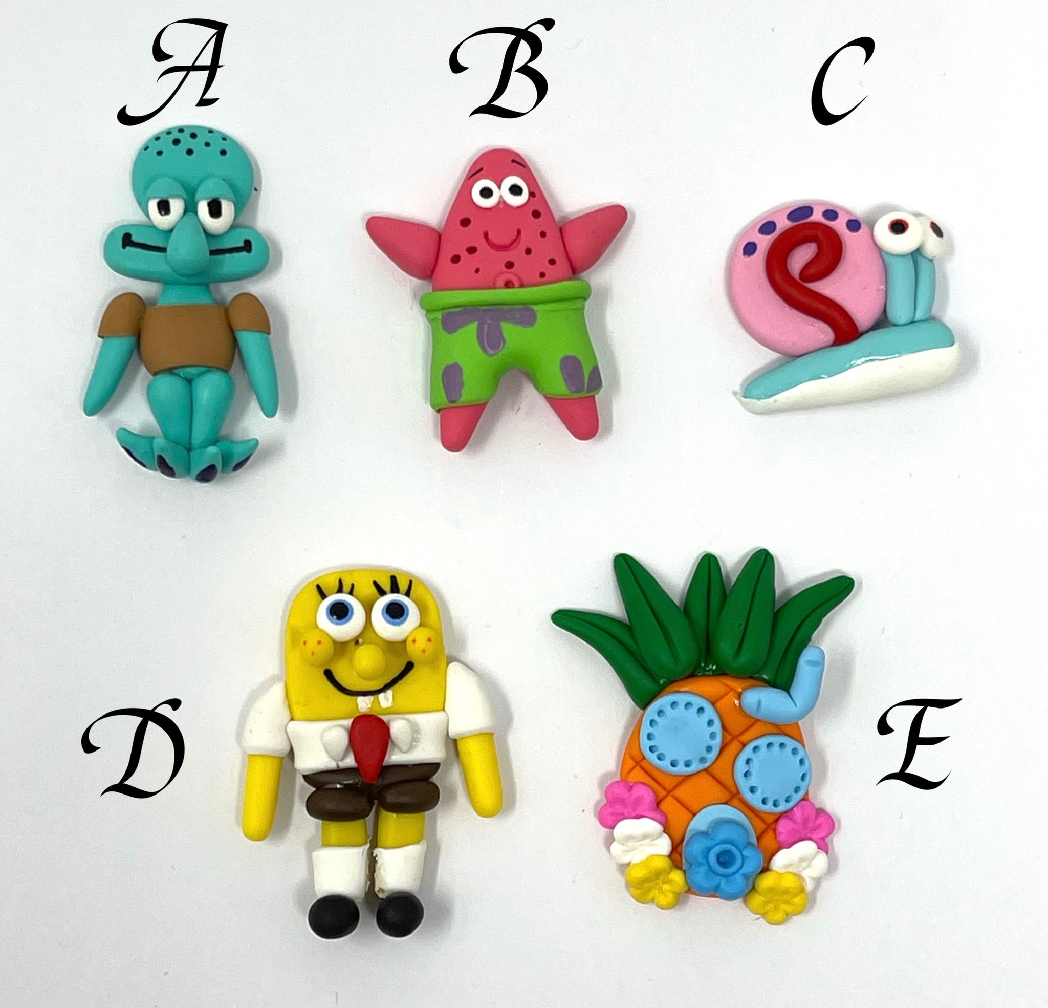 Handmade Clay Doll - SpongeBob and friends