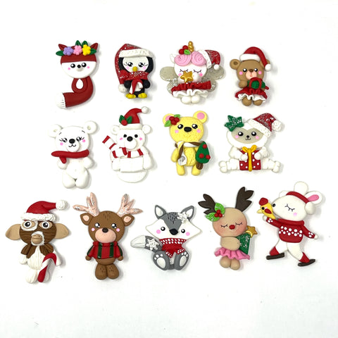 Handmade Clay Doll - Holiday Animals