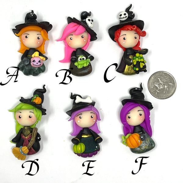 Handmade Clay Doll - Halloween Witch