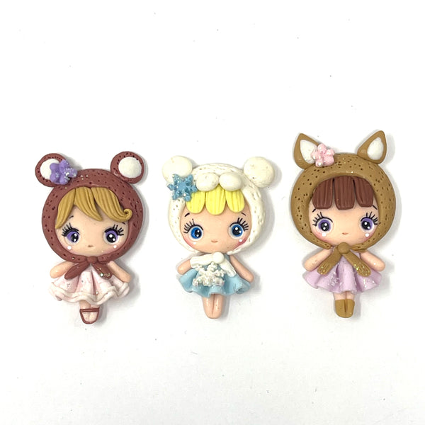 Handmade Clay Doll - animal girls