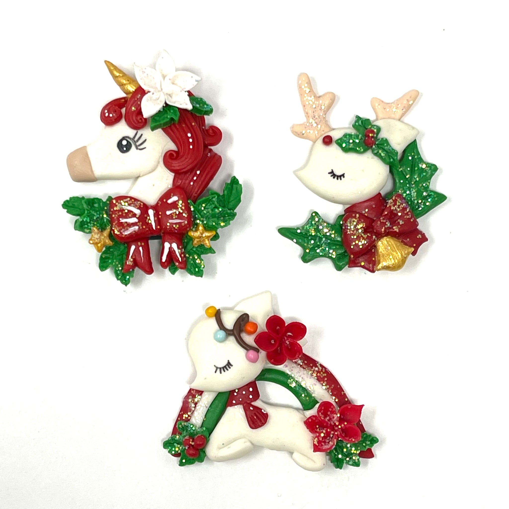 Handmade Clay Doll - Holidays Unicorn