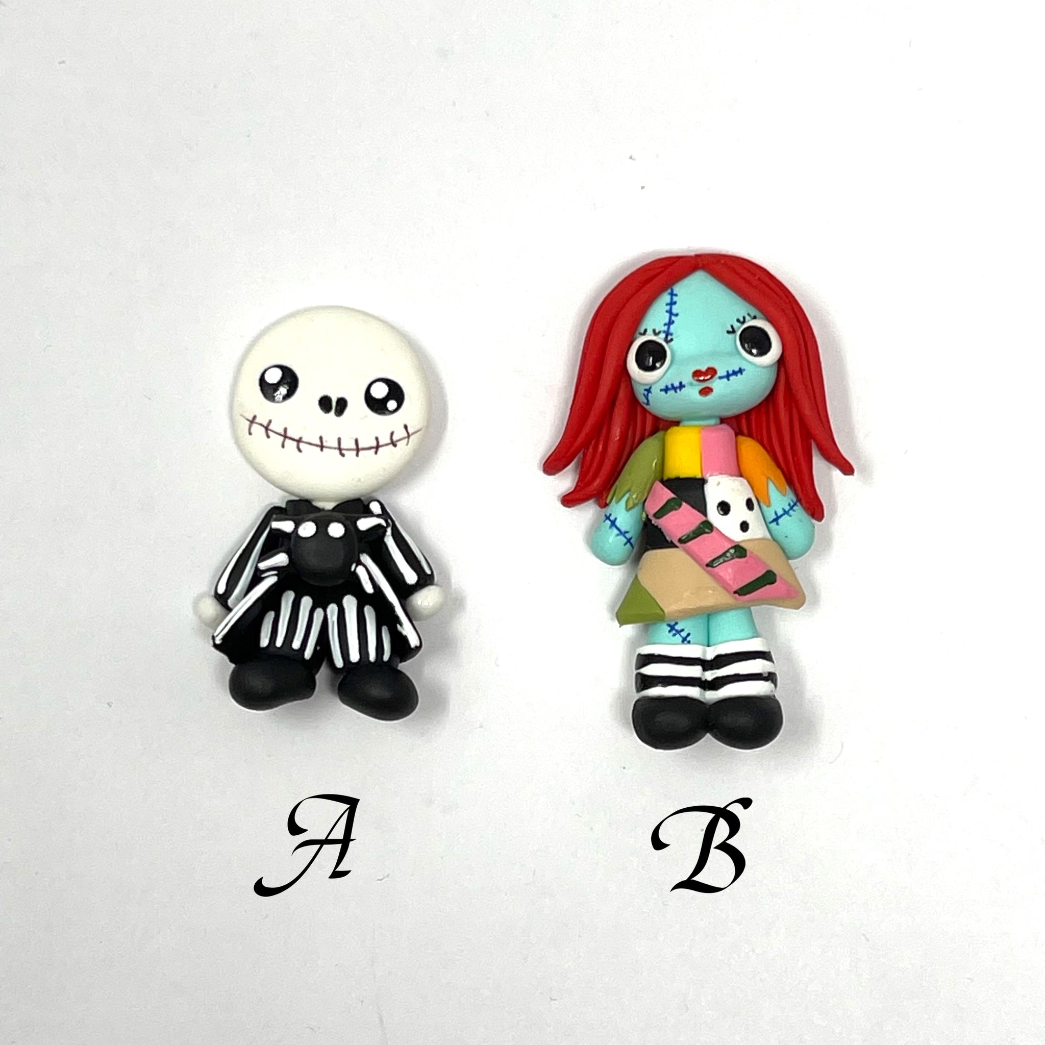 Handmade Clay Doll - Jack and Sally