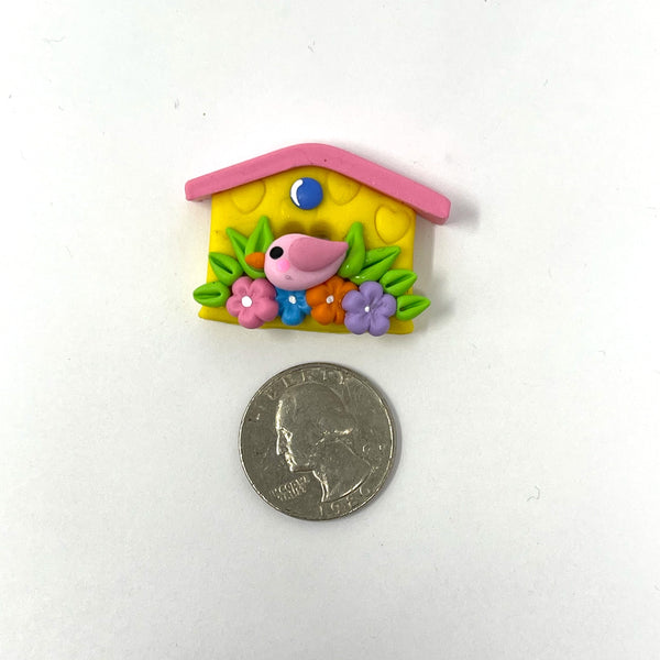 Handmade Clay Doll - bird house