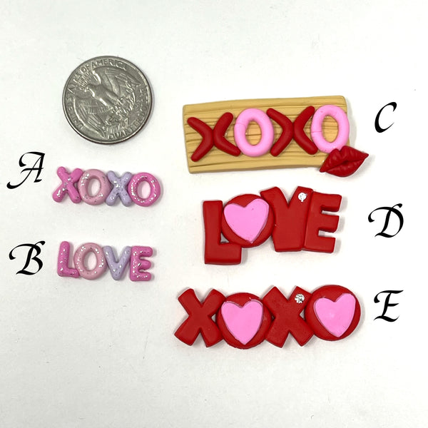 Handmade Clay Doll - Valentines words